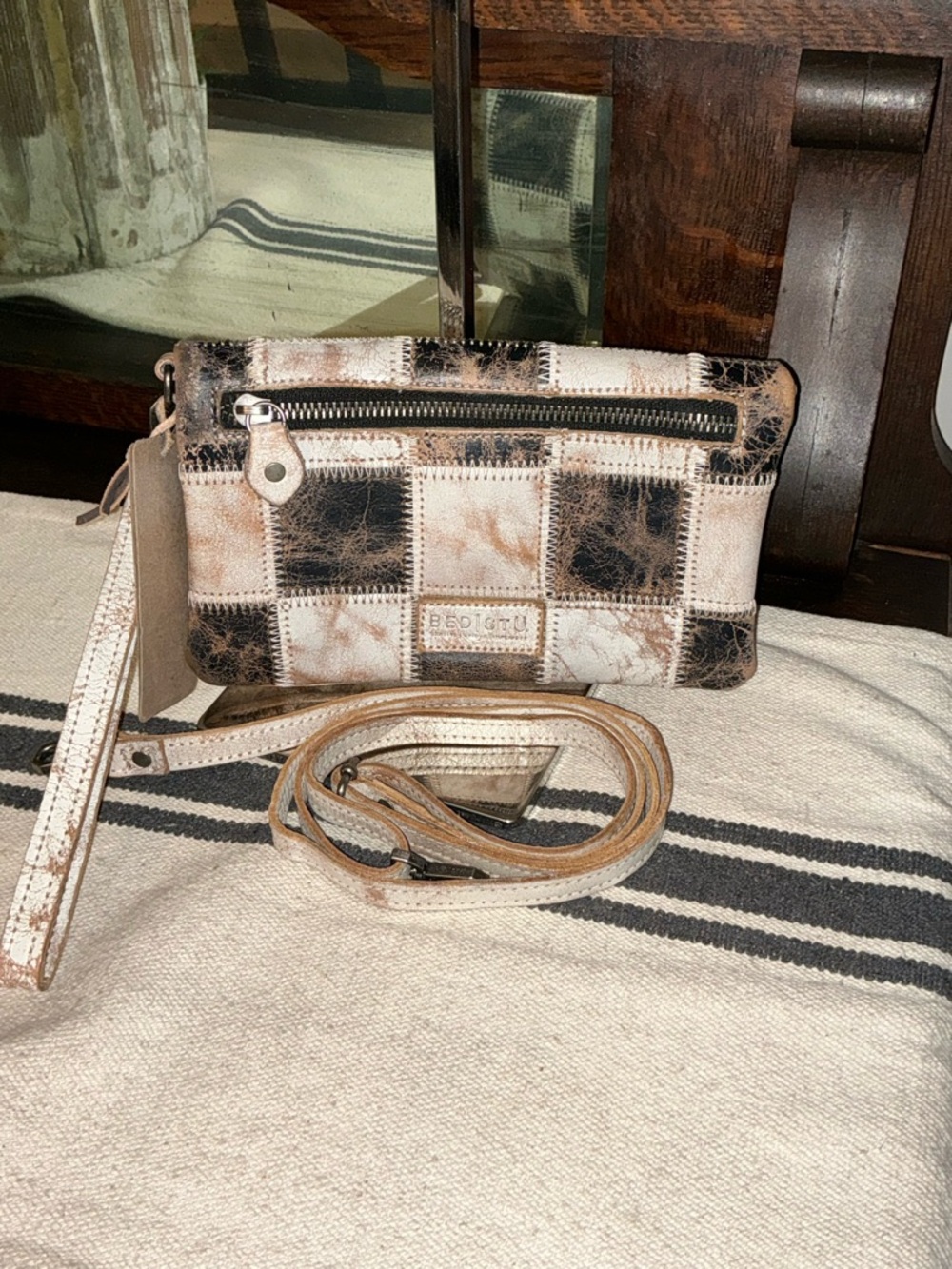 NWT Bed Stu Cadence PW Wallet Wristlet Crossbody Bag  Black Nectar Lux MSRP $198 - Picture 2 of 13